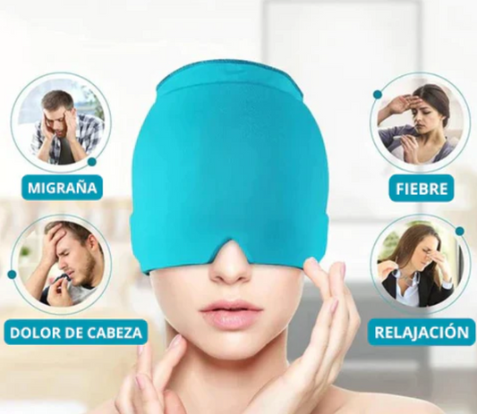 Antifaz de gel para la migraña.